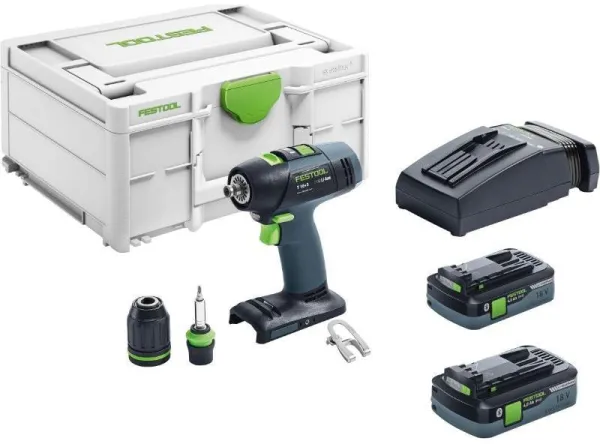 Festool akkuporakone/ruuvinväännin T 18+3 HPC 4,0 I-Plus Systainer3:ssa
