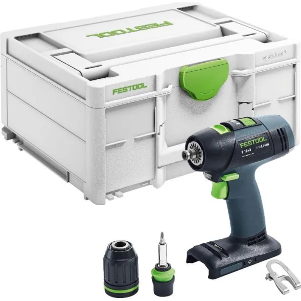 Festool akkuporakone/ruuvinväännin T 18+3-Basic Systainer3:ssa