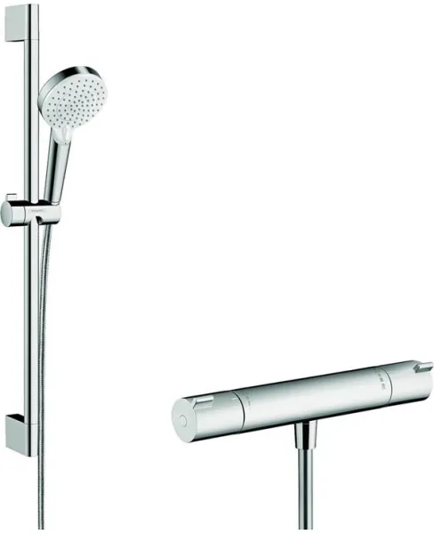 Hansgrohe Crometta Vario suihkusarja (Ecostat 1001 CL termostaatti, valkoinen/kromi)