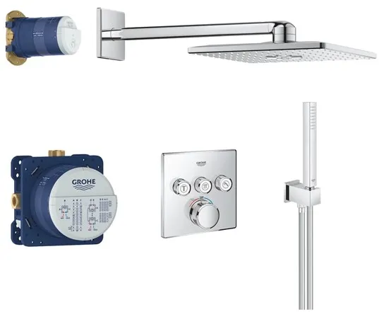 Grohe Grohtherm SmartControl suihkusarja Rainshower SmartActive 310 Cube, kromiviimeistely