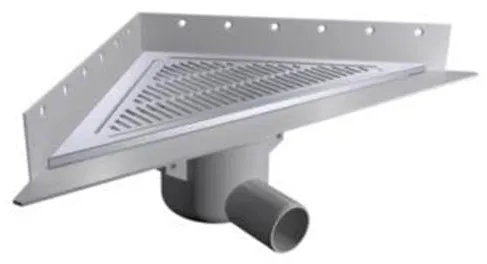 Purus Corner lattia-allas pakkaus Ø50 mm vaakasuora liitäntä