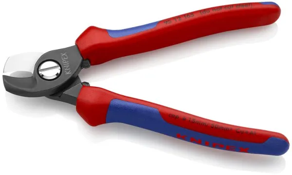 Knipex kaapelileikkuri, mustattu, monikomponenttikahvalla 165 mm