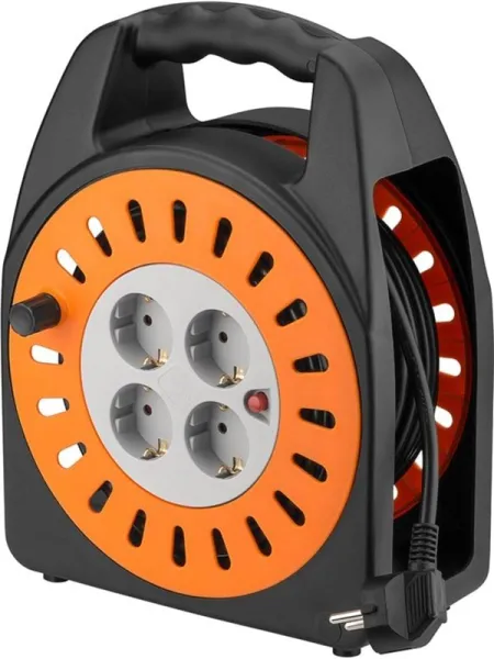 Pro Cable reel 25 m orange-black - with 4 protective