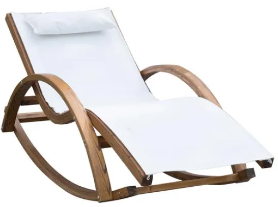 Homeville Lux aurinkotuoli lehtikuusesta, keinutoiminnolla 150x60x50 cm