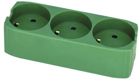 Gripo jatkojohto, jossa on 3 pistorasiaa ja maadoitus, vihreä