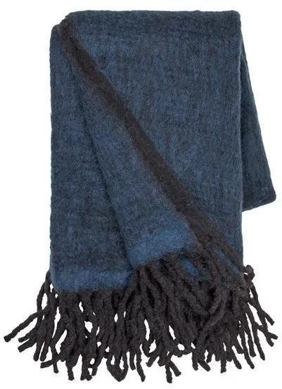 Cozy Living Mathea Torkkupeitto Melange Royal Blue/Noir