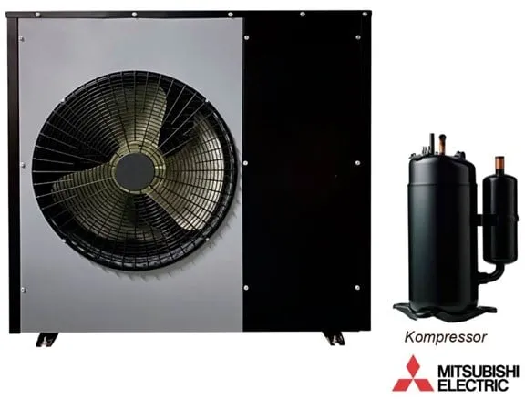 Andersen Electric Nordic One ilma/vesilämpöpumppu WiFi:llä, 7kW, Musta